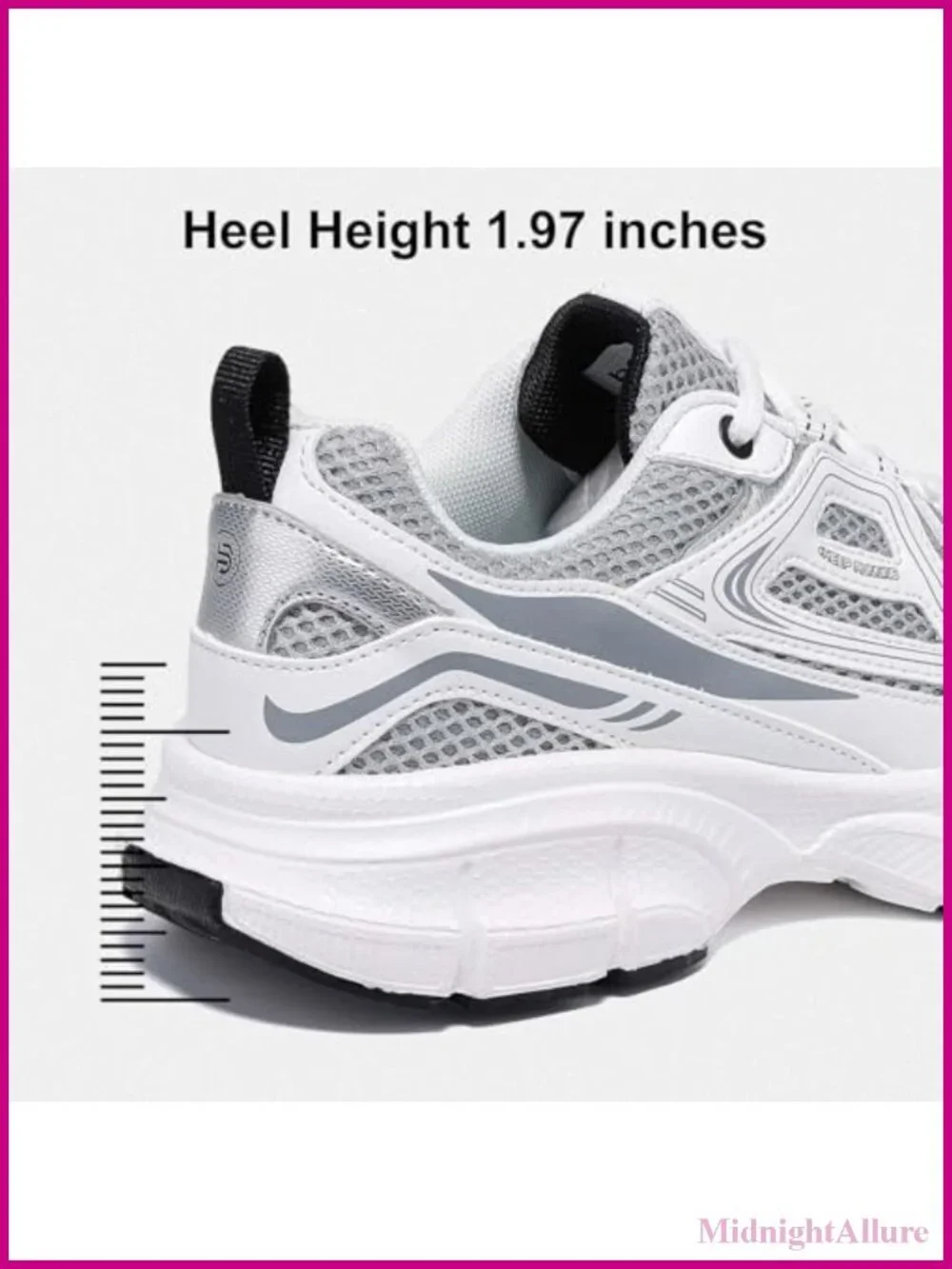 Women's Chunky Fashion Sneakers Breathable Mesh Lace-Up Athletic Shoes
